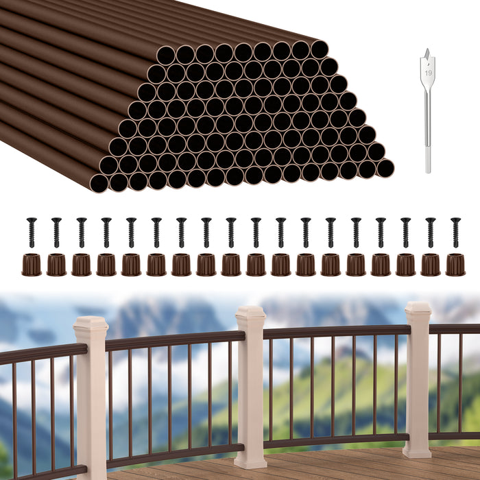 BLIKA 26“ Brown Round Aluminum Balusters