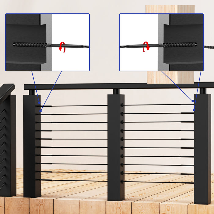 BLIKA Black Swage Lag Screws for 1/8" Cable Railing