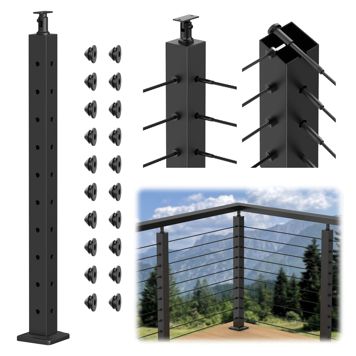 BLIKA 36" Cable Railing Corner Post