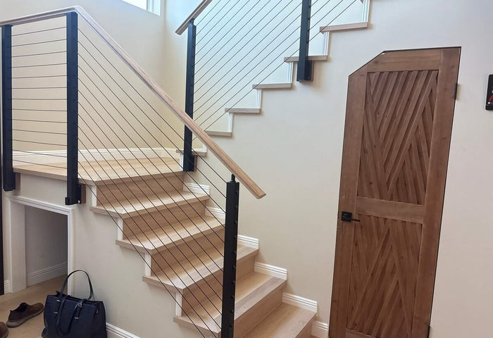 11 Modern Interior Stair Cable Railing Ideas and Pictures