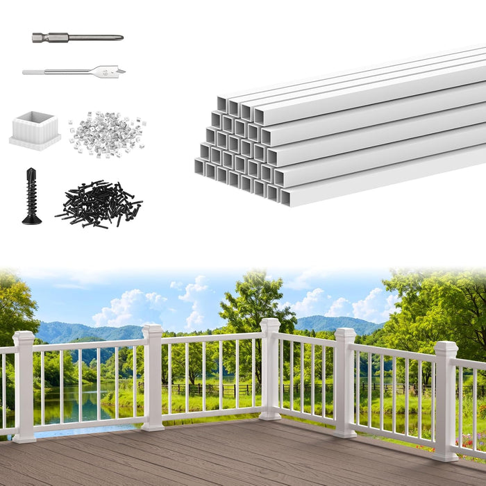 BLIKA 26“ 32”  White Square Aluminum Balusters