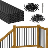BLIKA 26" 32" 36" Black Square Aluminum Deck Balusters