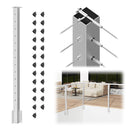 BLIKA 42" Level Drilled Brushed Stainless Side Mount Inner Corner Post