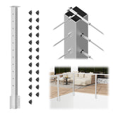 BLIKA 36" Level Drilled Brushed Stainless Side Mount Inner Corner Post