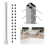 BLIKA 42" Level Drilled Brushed Stainless Side Mount Inner Corner Post