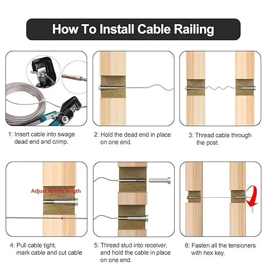 BLIKA 20 Pairs 1/8" Invisible Cable Railing Kit