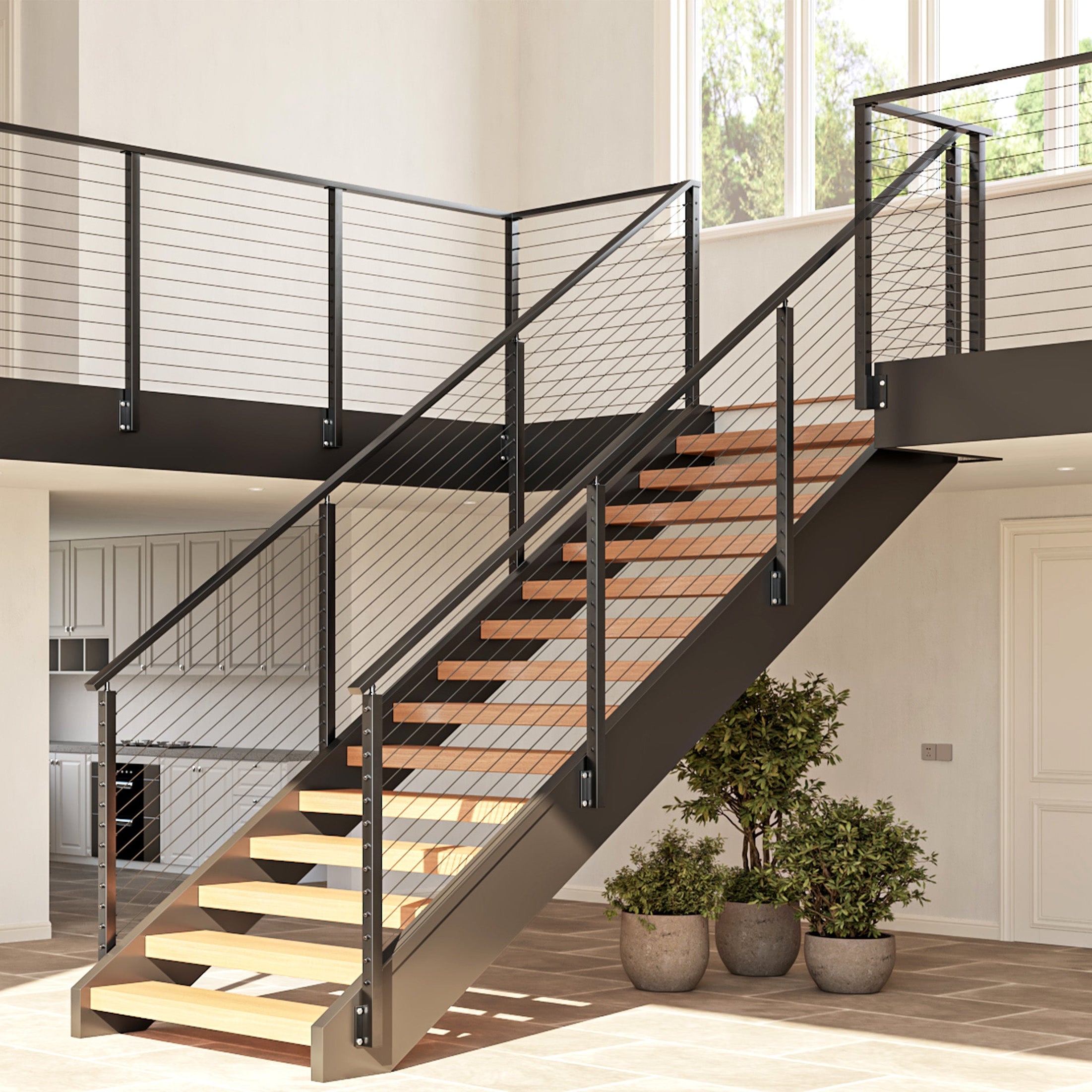 BLIKA One-Stop Custom Cable Railing Kit - Complete Metal Post System
