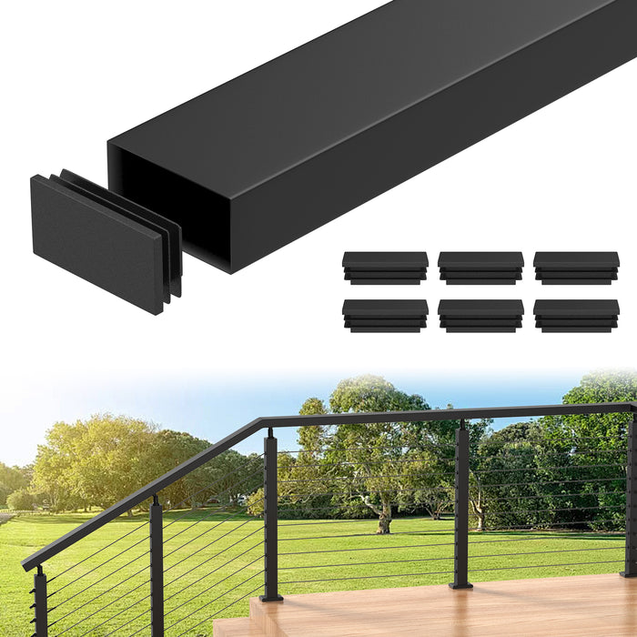 BLIKA 6'6'' Stainless Steel Black Cable Railing Handrails