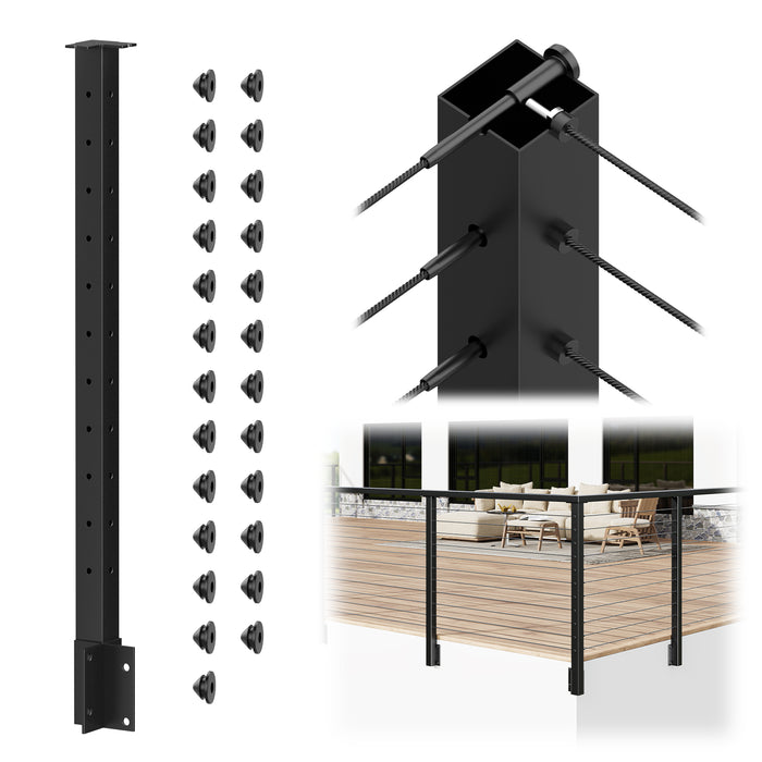 BLIKA 36" Level Drilled Side Mount Outer Corner Post