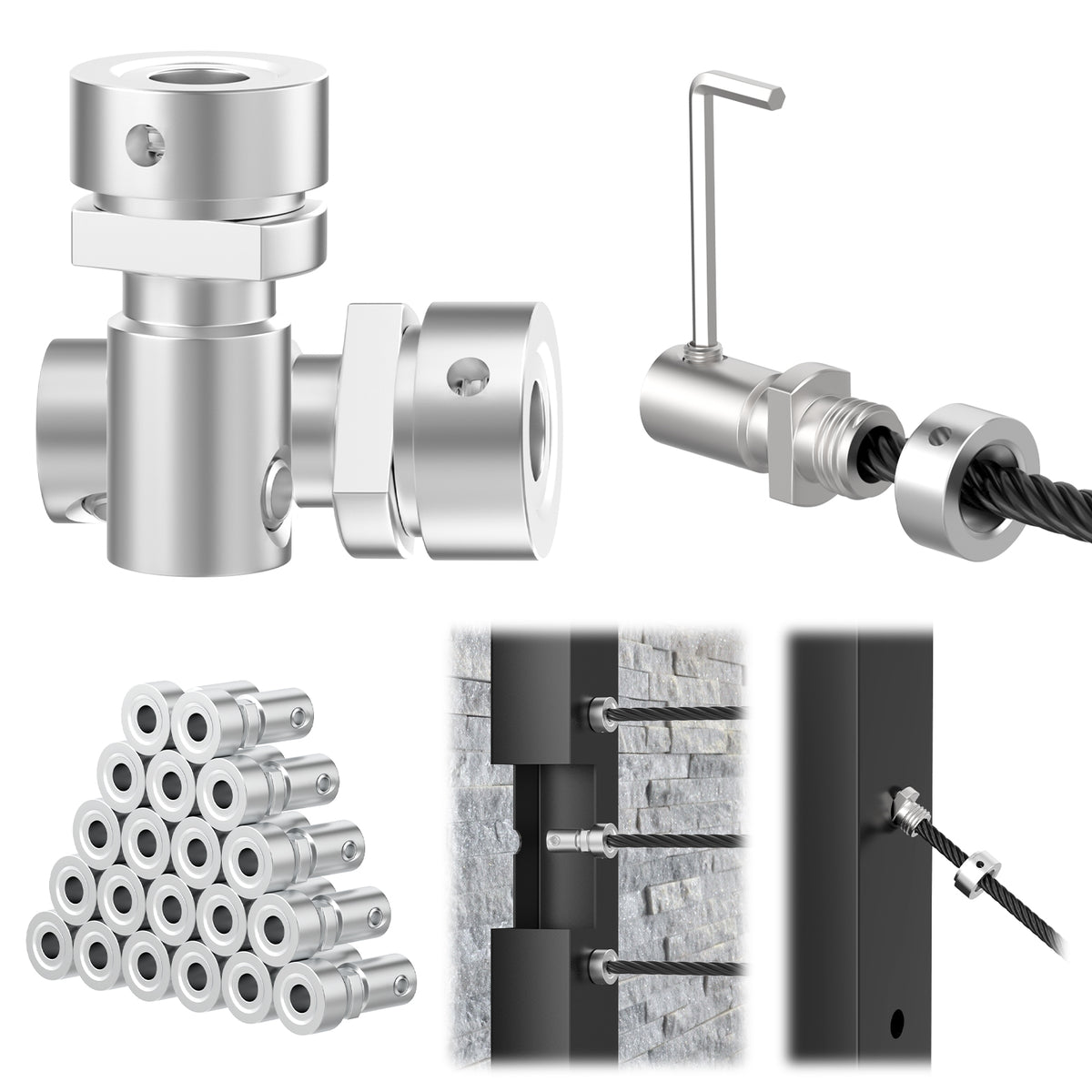 Patented Corner Post Cable Railing Hardware | 1/8
