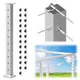 BLIKA 36" Level Drilled Brushed Stainless Steel Cable Railing Corner Post