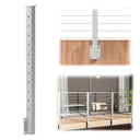 BLIKA 36" brushed stainless steel Level Drilled Side Mount Post