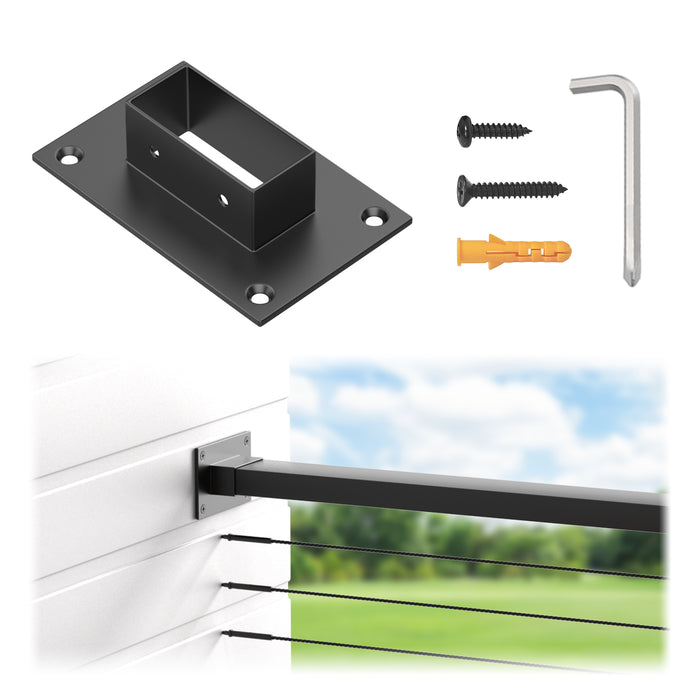 BLIKA Black Stainless Handrail End Brackets
