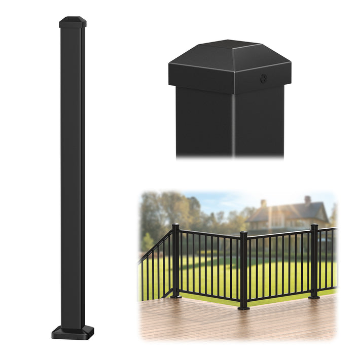 BLIKA 39" Aluminum Deck Railing Post