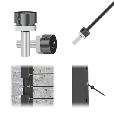 BLIKA Patented 1/8" & 3/16" Black Anchor Terminal T316 For Corner Posts