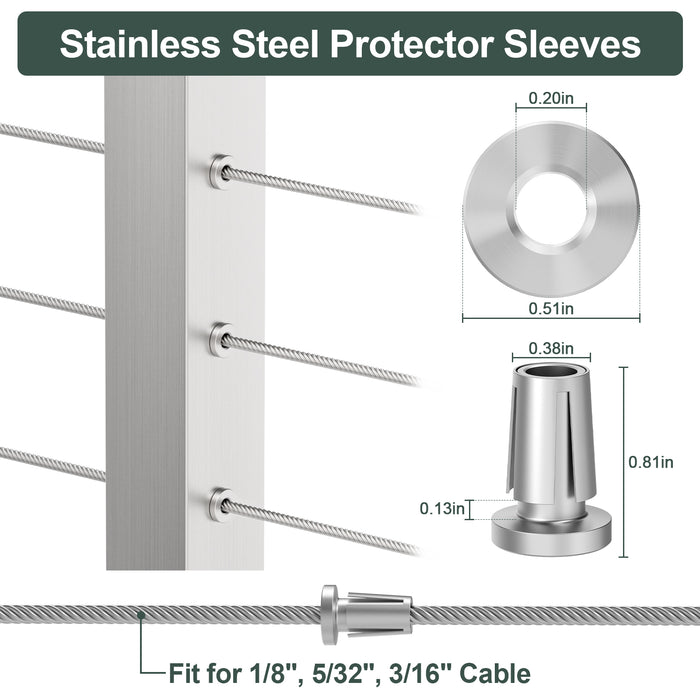 BLIKA Upgraded 20 Pack Stainless Steel Protector Sleeves
