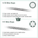 Comparison between 1x19 and 7x7 wire rope: 1x19 is stiffer with a smoother finish for straight railing runs.