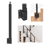 BLIKA 36" Angle Drilled Side Mount Post with Bracket for Cable Railing