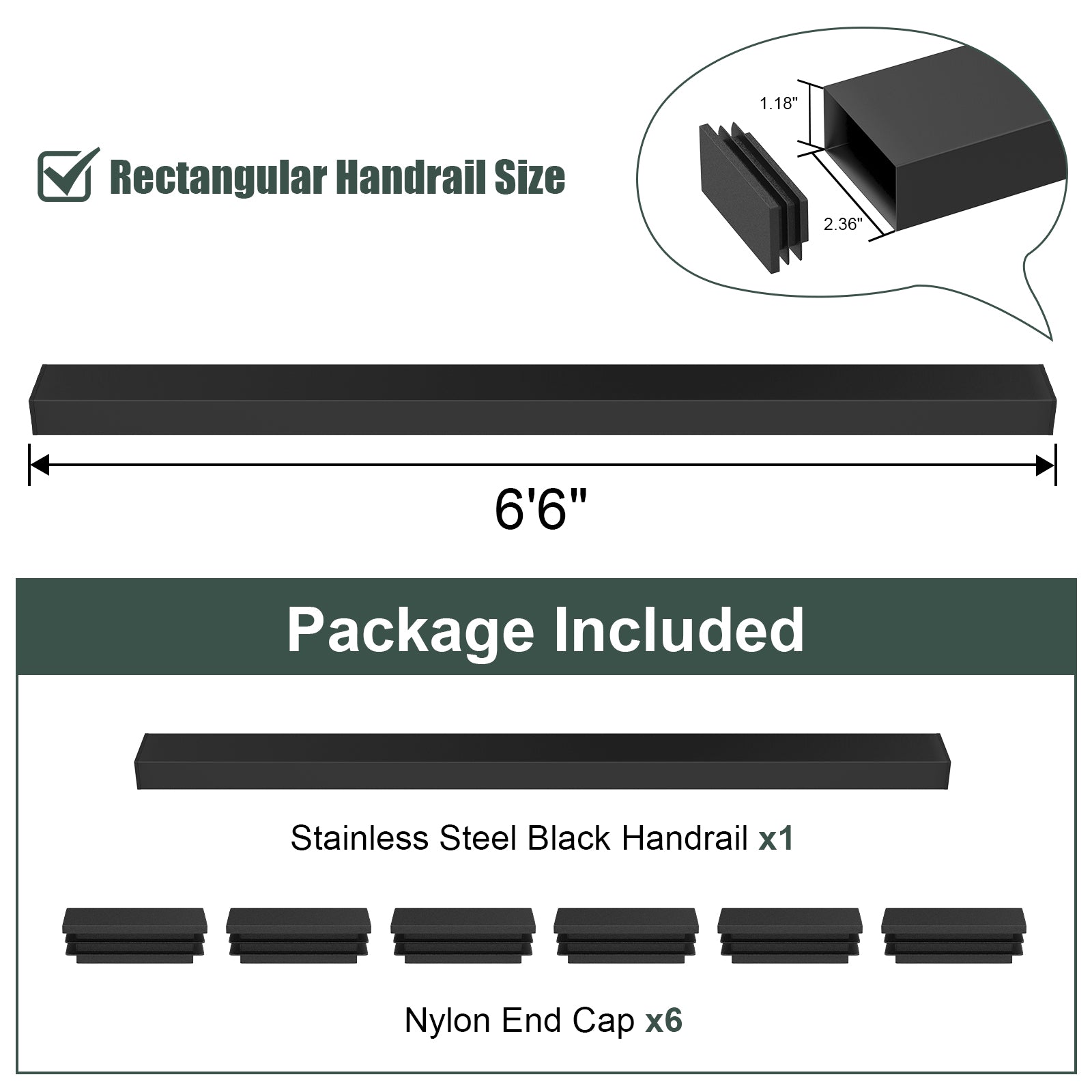 BLIKA  Stainless Steel Black Cable Railing Handrails