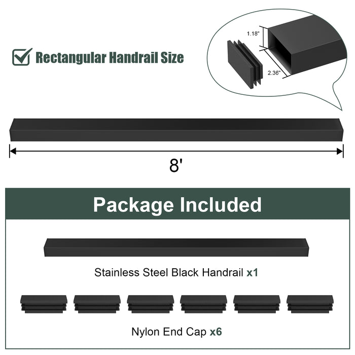 BLIKA  Stainless Steel Black Cable Railing Handrails