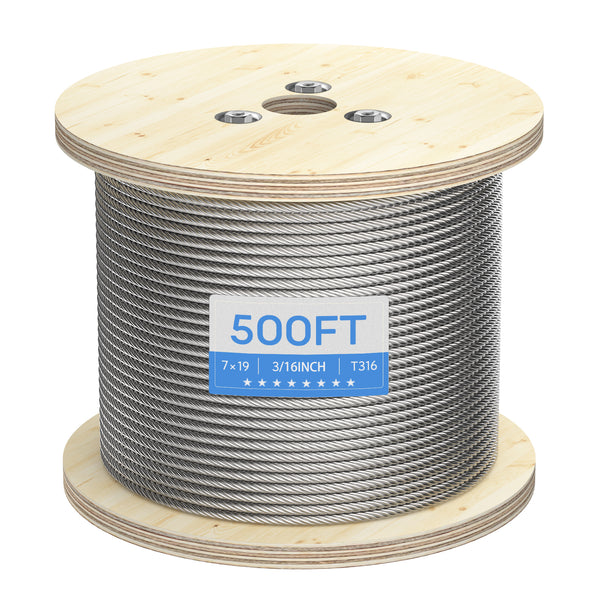 3/16" T316 wire rope