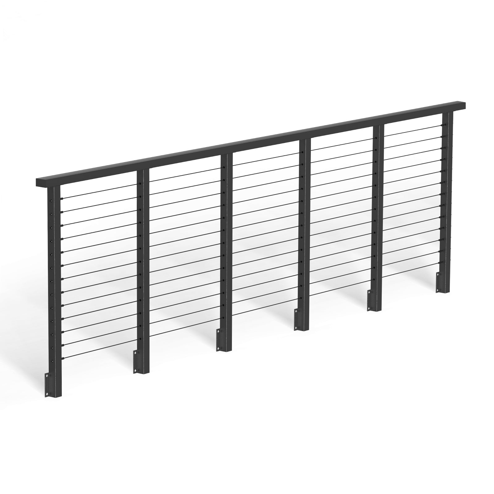 BLIKA 42'' Black Side Mount Cable Railing System DIY Kit (4FT - 20FT, Level Drilled)