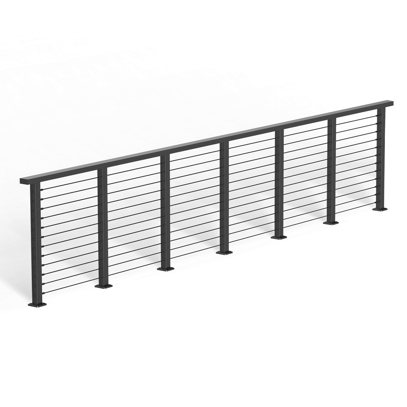 BLIKA 36'' & 42'' Black Surface Mount Cable Railing System DIY Kit (4F