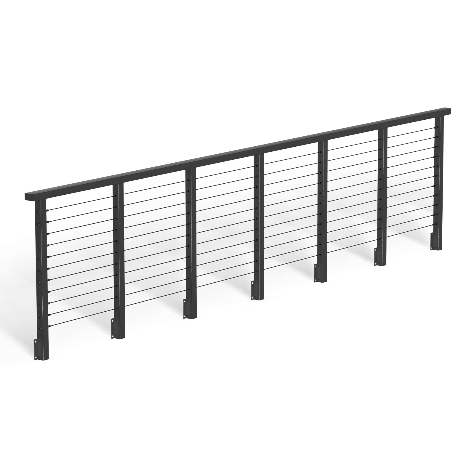 BLIKA 36'' Black Side Mount Cable Railing System DIY Kit (4FT - 28FT, Level Drilled)