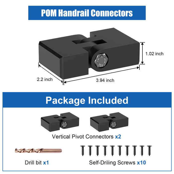 BLIKA Vertical Pivot Connectors for Handrails