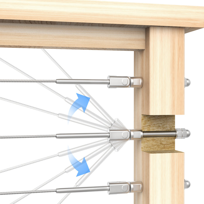 BLIKA 180° Adjustable Angle Swage Threaded Stud for 1/8" Cable Railing