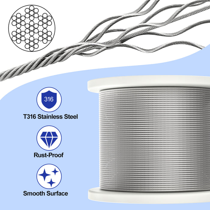 BLIKA 1/8" T316 Stainless Steel Cable