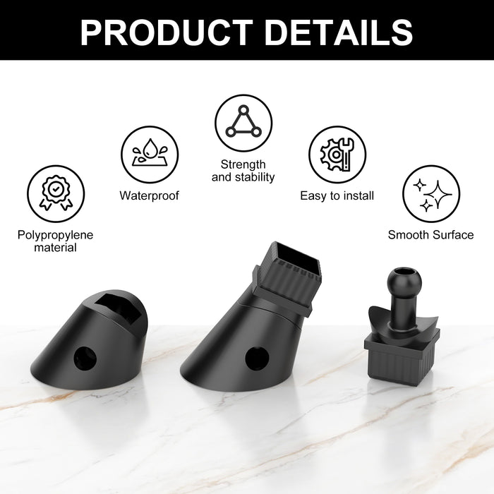 BLIKA Black Square 3/4" Adjustable Stair Baluster Connectors