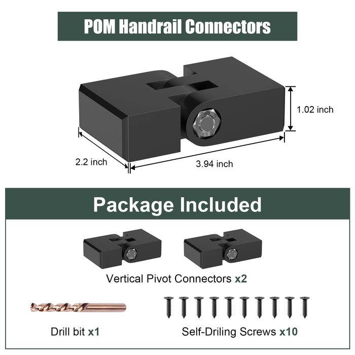BLIKA Vertical Pivot Connectors for Handrails