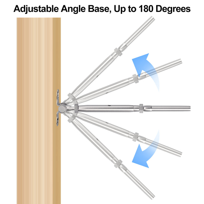 BLIKA Adjustable Angle 3/16" Cable Railing Kit for Wood Posts