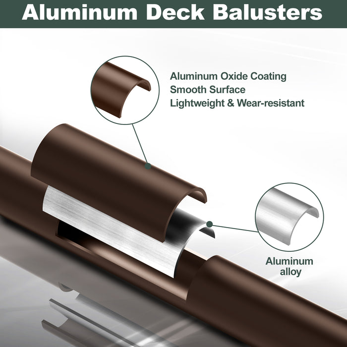 BLIKA 26“ Brown Round Aluminum Balusters