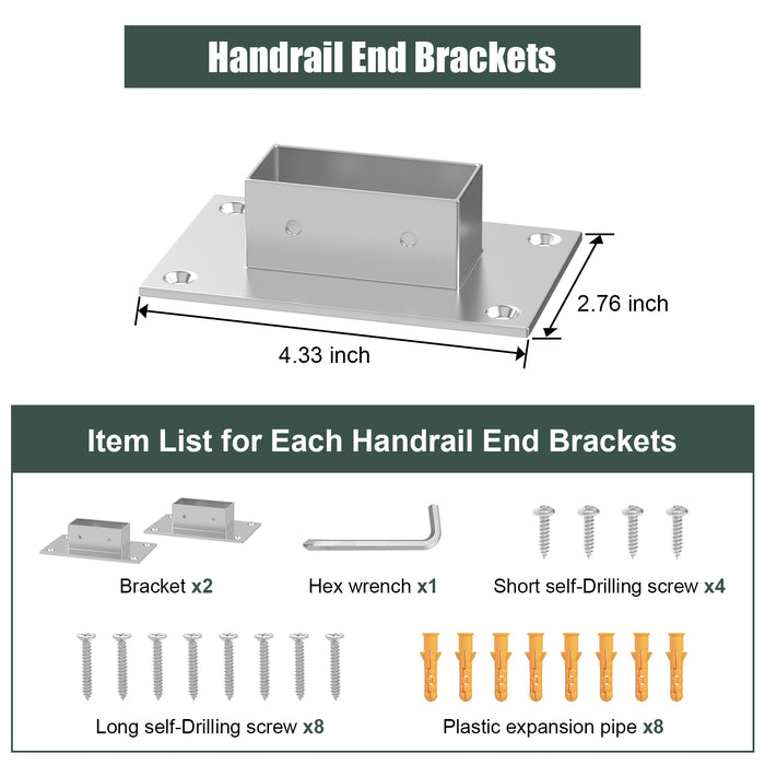 BLIKA Stainless Handrail End Brackets
