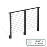 BLIKA 36'' & 42'' Black Side Mount Cable Railing System DIY Kit (4FT - 28FT, Level Drilled) - 1/8" Cable & Hardware