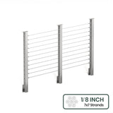BLIKA 36'' & 42'' Brushed Stainless Steel Side Mount Cable Railing System DIY Kit (4FT - 28FT,  No Handrail) - 1/8" Cable & Hardware