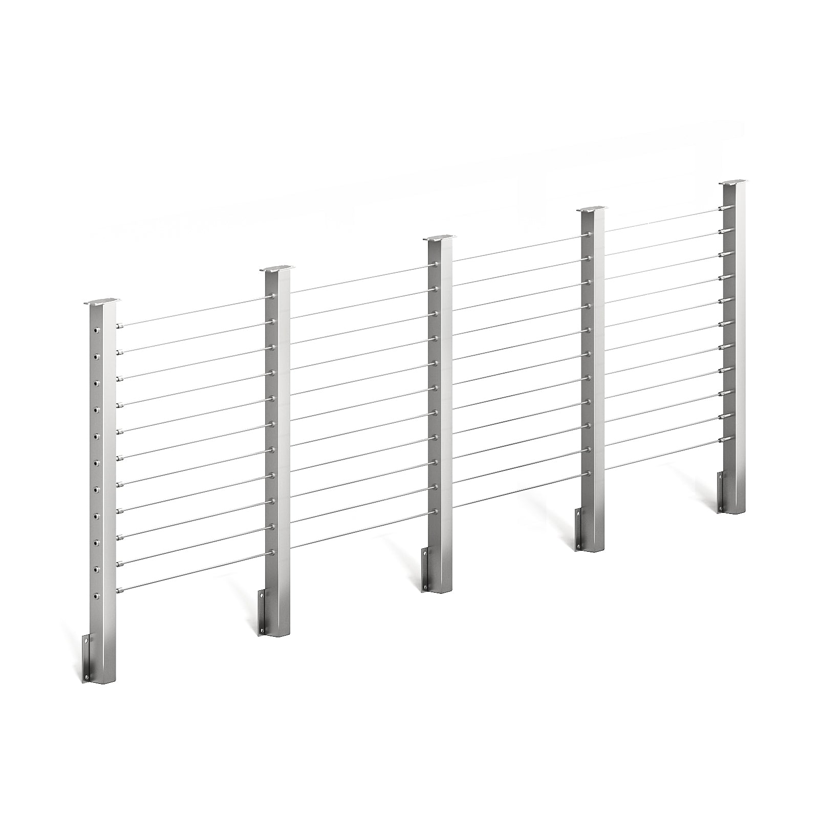 BLIKA 36'' & 42'' Brushed Stainless Steel Side Mount Cable Railing System DIY Kit (4FT - 20FT,  No Handrail)