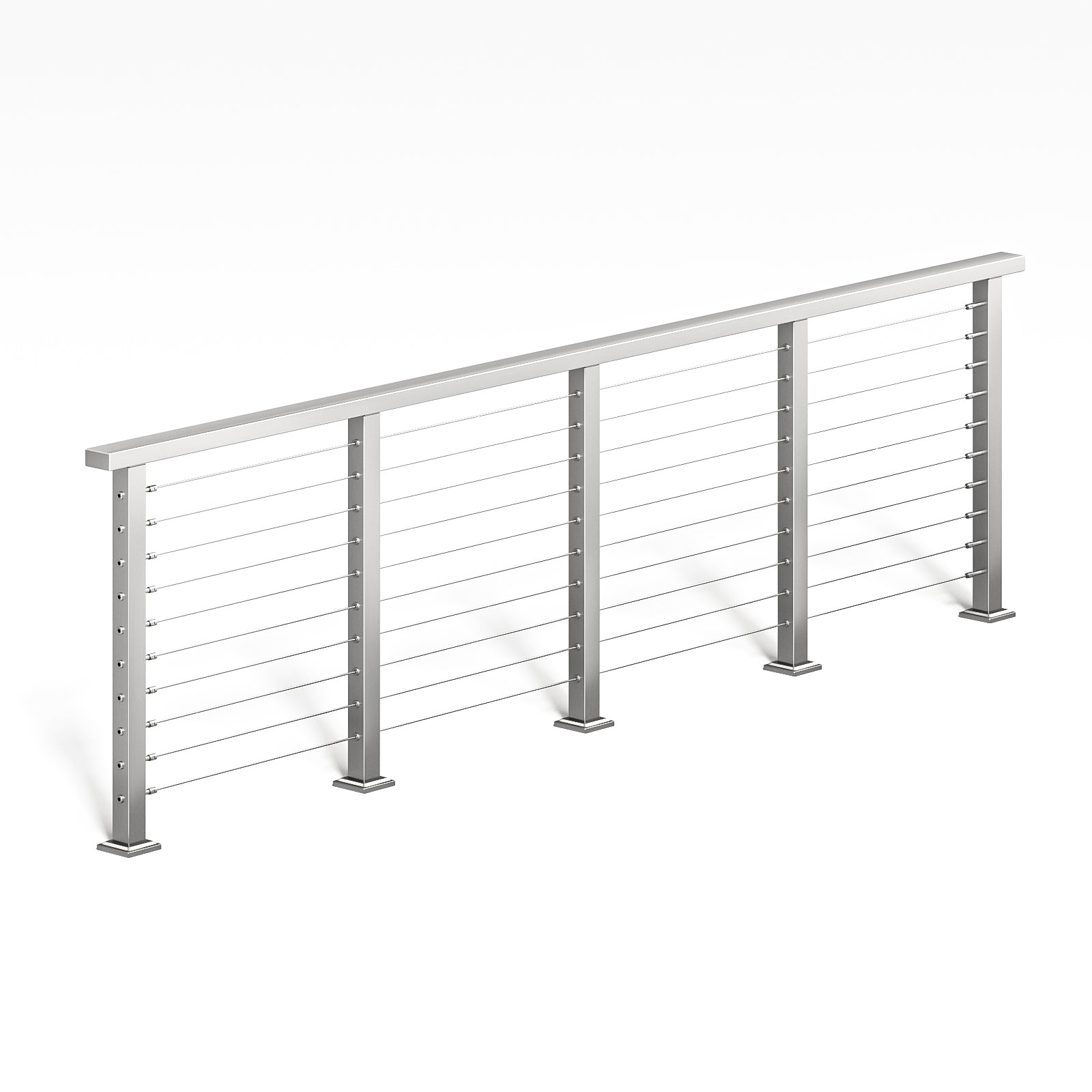 BLIKA 36'' & 42'' Brushed Stainless Steel Surface Mount Cable Railing System DIY Kit (4FT - 28FT, Level Drilled, )