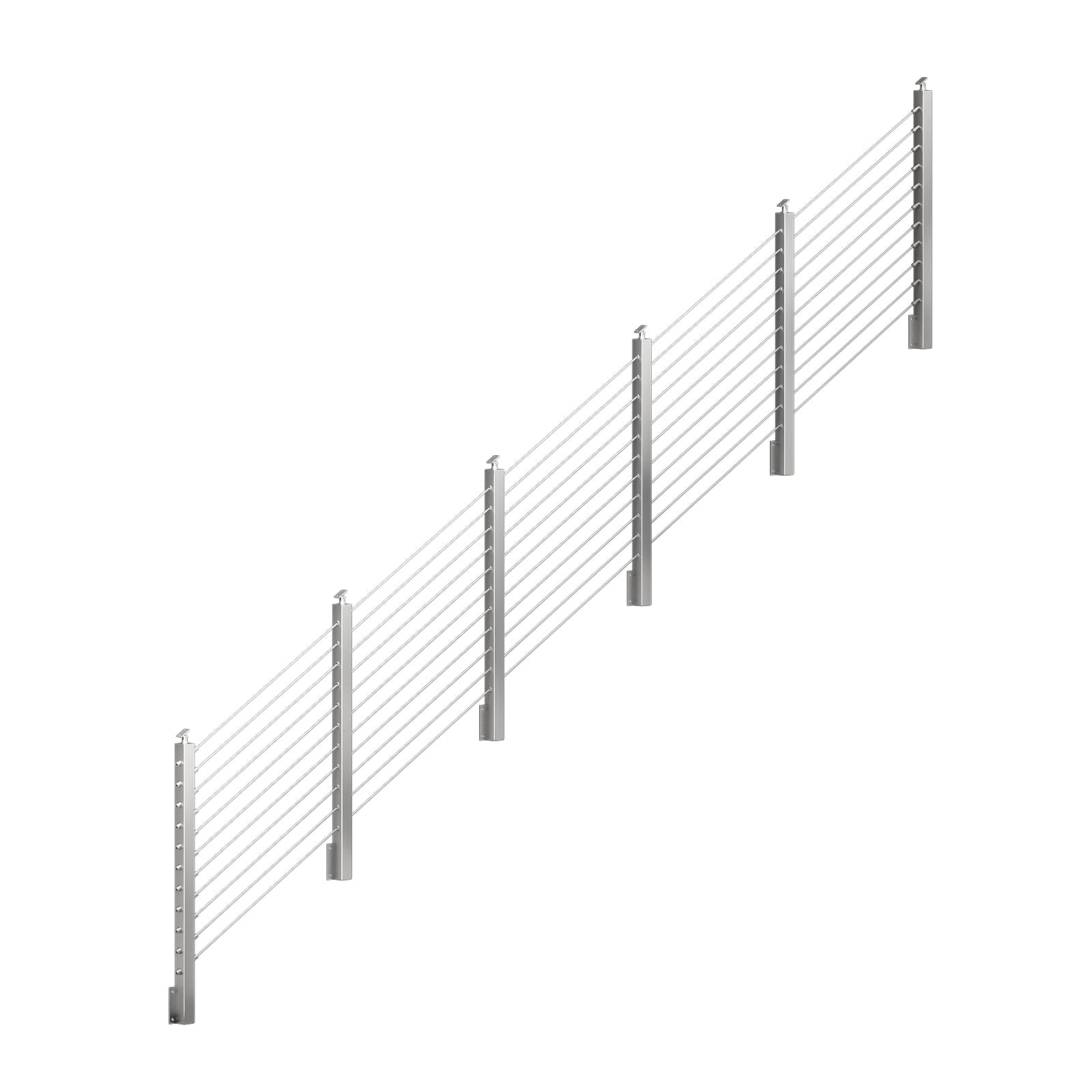 BLIKA 36'' & 42'' Brushed Stainless Steel Side Mount Stair Cable Railing System DIY Kit (4FT - 20FT,  No Handrail)
