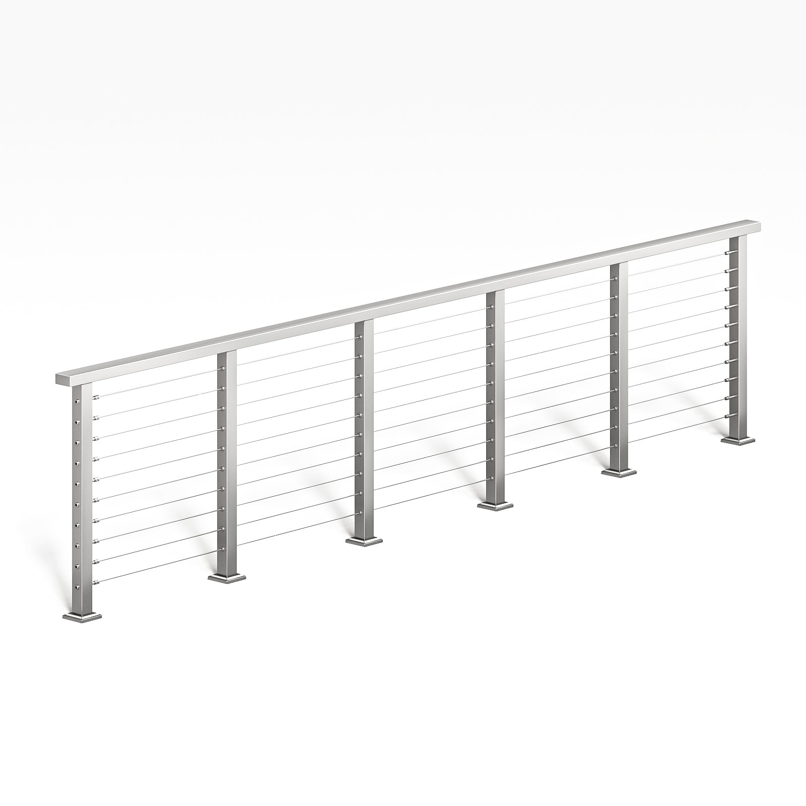 BLIKA 36'' & 42'' Brushed Stainless Steel Surface Mount Cable Railing System DIY Kit (4FT - 28FT, Level Drilled, )