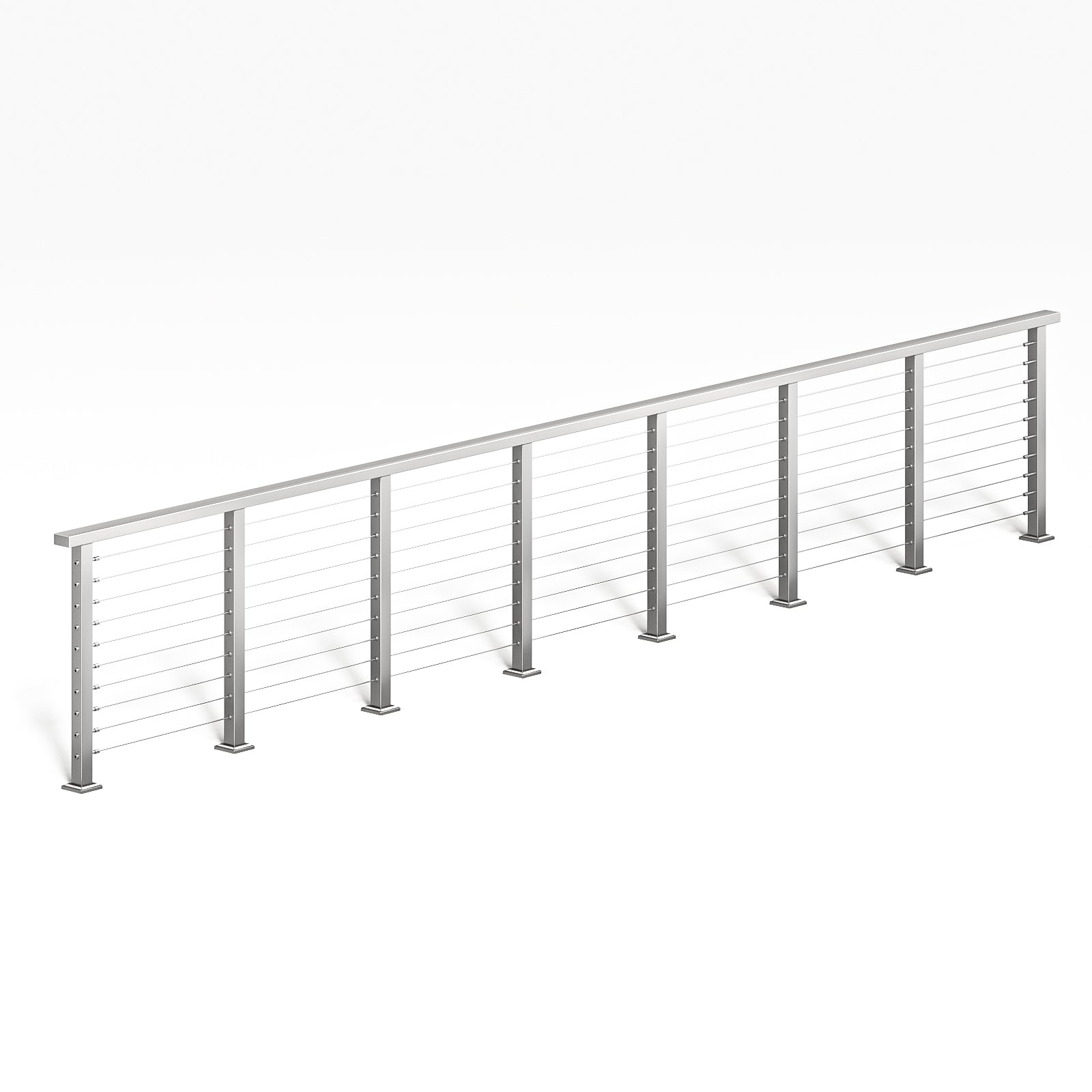 BLIKA 36'' & 42'' Brushed Stainless Steel Surface Mount Cable Railing System DIY Kit (4FT - 28FT, Level Drilled, )