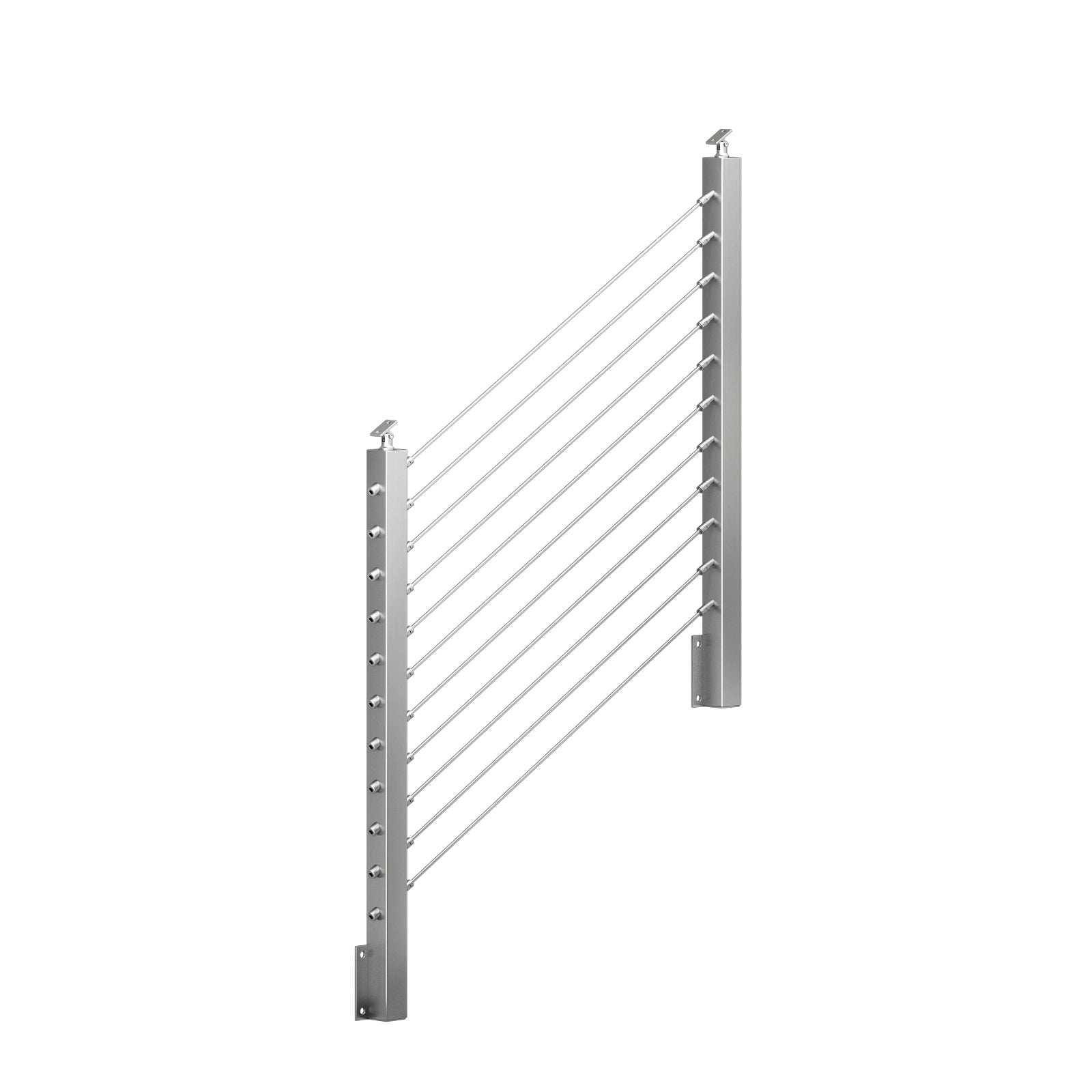 BLIKA 36'' & 42'' Brushed Stainless Steel Side Mount Stair Cable Railing System DIY Kit (4FT - 20FT,  No Handrail)