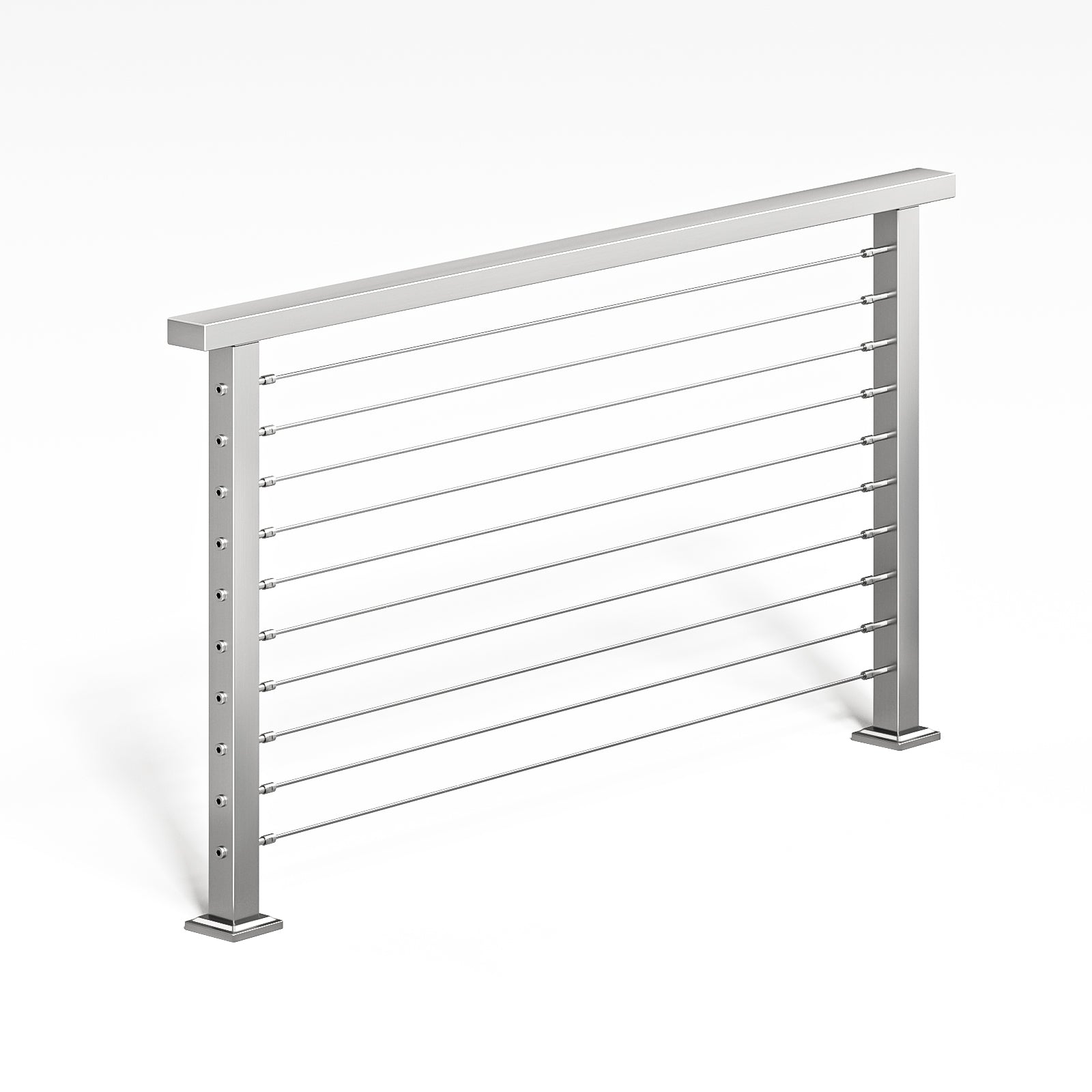 BLIKA 36'' & 42'' Brushed Stainless Steel Surface Mount Cable Railing System DIY Kit (4FT - 28FT, Level Drilled, )