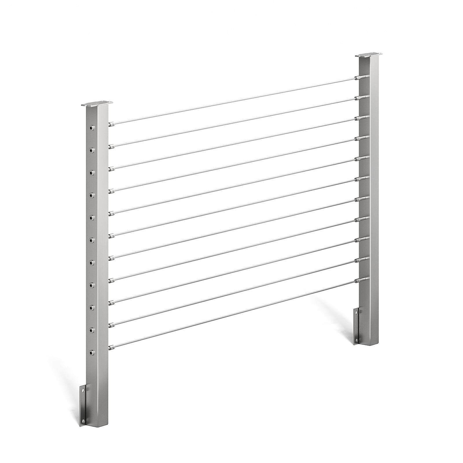 BLIKA 36'' & 42'' Brushed Stainless Steel Side Mount Cable Railing System DIY Kit (4FT - 20FT,  No Handrail)