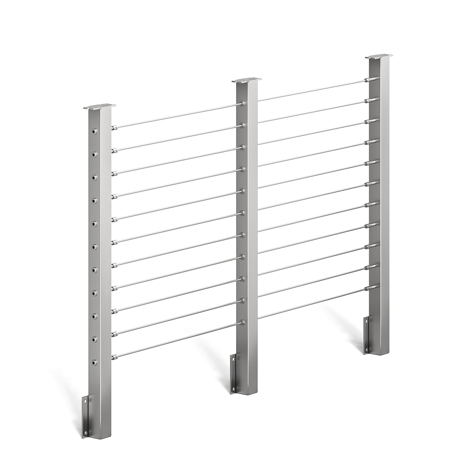 BLIKA 36'' & 42'' Brushed Stainless Steel Side Mount Cable Railing System DIY Kit (4FT - 20FT,  No Handrail)