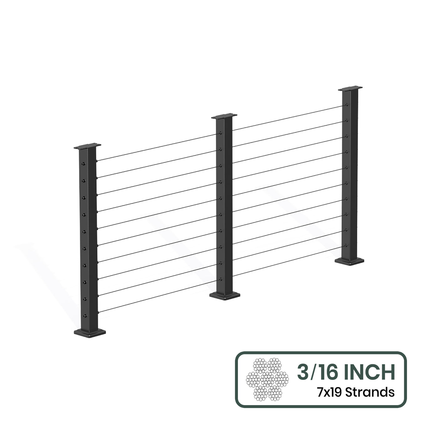 3/16" No-Hanrail Cable Railing Kits