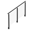 BLIKA 36'' Black Side Mount  Stair Cable Railing System DIY Kit (4FT - 20FT, Angled Drilled)