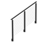 BLIKA 36'' Black Side Mount  Stair Cable Railing System DIY Kit (4FT - 20FT, Angled Drilled)